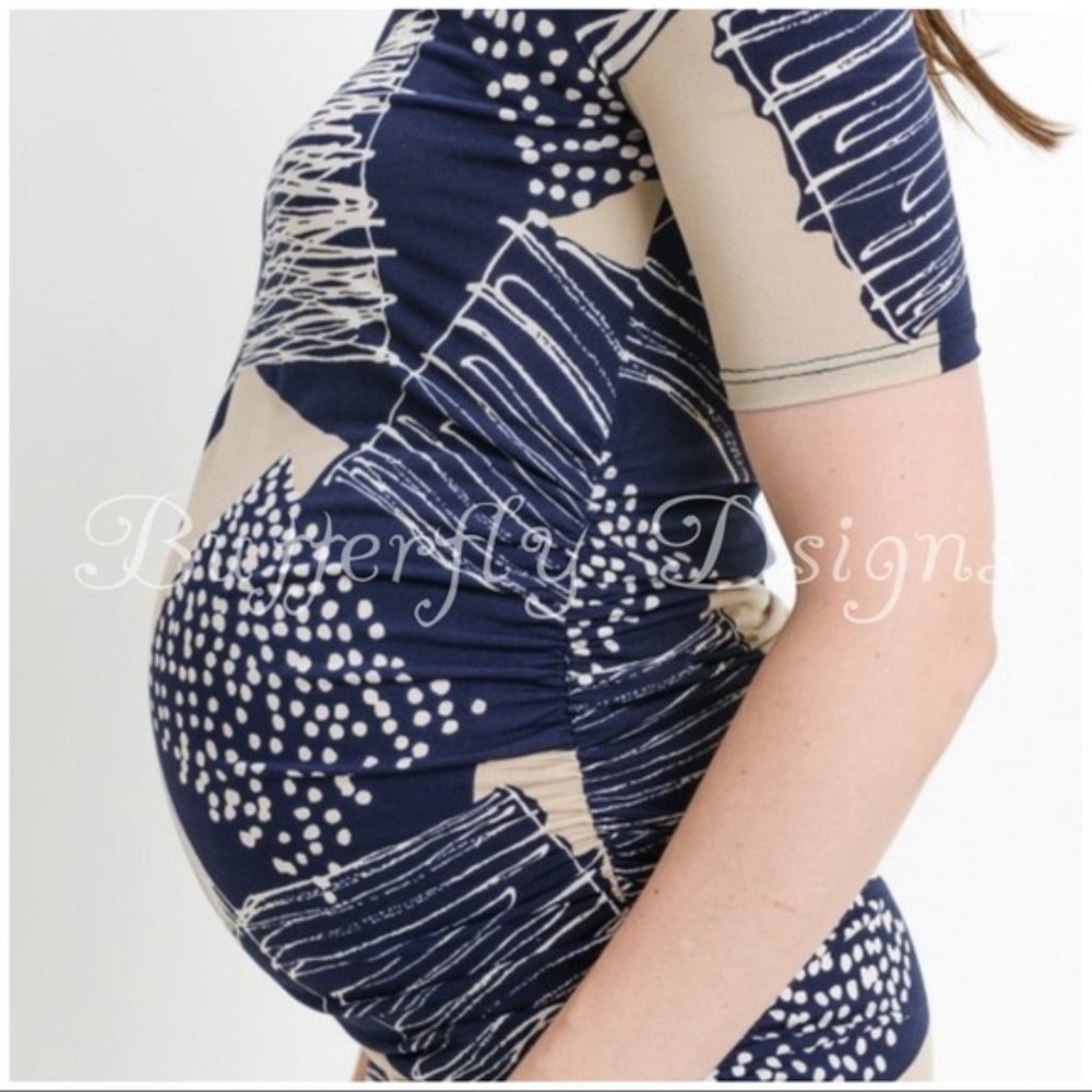 Maternity Abstract Baby Shower Dress - Picture 5 of 11